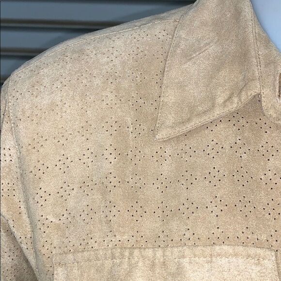 Alfred Dunner size 12p button down faux suede top - Picture 5 of 7